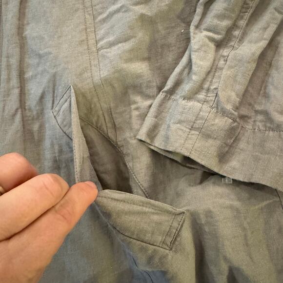 Eileen Fisher Zip Jacket w/removable hood Longsleeve Cotton Metallic taupe Large - Picture 11 of 12